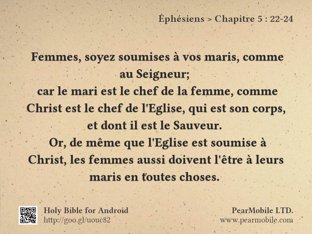 Éphésiens, Chapitre 5:22-24